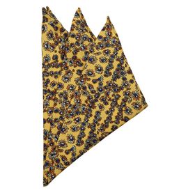Kravatkolik SPS258 Sarı Motif Baskılı İpek Mendil