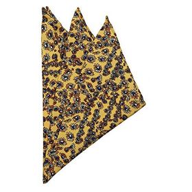 Kravatkolik SPS258 Sarı Motif Baskılı İpek Mendil