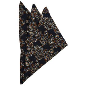 Kravatkolik SPS285 Lacivert Motif Baskılı İpek Mendil