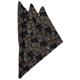 Kravatkolik SPS285 Lacivert Motif Baskılı İpek Mendil