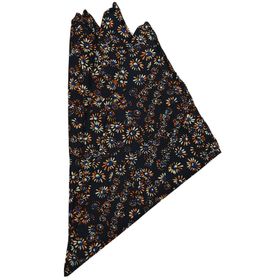 Kravatkolik SPS292 Lacivert Motif Baskılı İpek Mendil