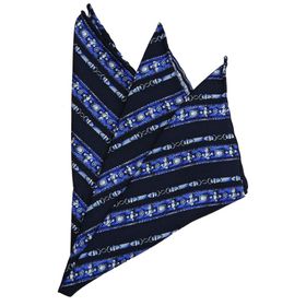 Kravatkolik SPS309 Lacivert - Kahve Motif Baskılı İpek Mendil
