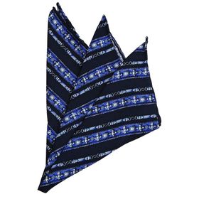Kravatkolik SPS309 Lacivert - Kahve Motif Baskılı İpek Mendil