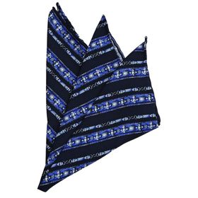 Kravatkolik SPS309 Lacivert - Kahve Motif Baskılı İpek Mendil