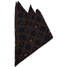 Kravatkolik SPS312 Lacivert Motif Baskılı İpek Mendil