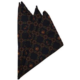 Kravatkolik SPS312 Lacivert Motif Baskılı İpek Mendil