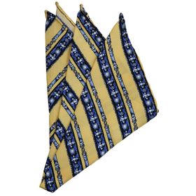 Kravatkolik SPS325 Sarı Motif Baskılı İpek Mendil