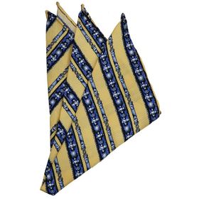 Kravatkolik SPS325 Sarı Motif Baskılı İpek Mendil