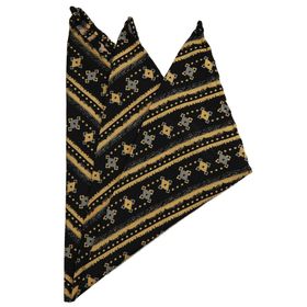 Kravatkolik SPS328 Siyah Motif Baskılı İpek Mendil