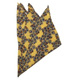 Kravatkolik SPS333 Sarı Motif Baskılı İpek Mendil