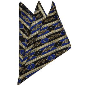 Kravatkolik SPS384 Lacivert Motif Baskılı İpek Mendil