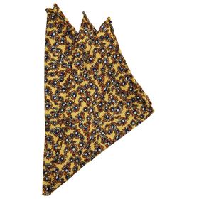 Kravatkolik SPS431 Sarı Motif Baskılı İpek Mendil