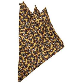 Kravatkolik SPS431 Sarı Motif Baskılı İpek Mendil