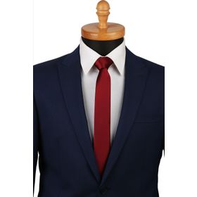 Kravatkolik UST12 Bordo Saten Düz Çok İnce Kravat