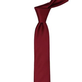 Kravatkolik UST31 Bordo Düz Mat Saten Çok İnce Kravat