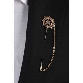 Kravatkolik Yı269 Altın Renk Dümen Motif Yaka İğnesi