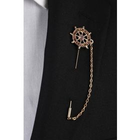 Kravatkolik Yı269 Altın Renk Dümen Motif Yaka İğnesi