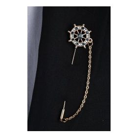 Kravatkolik Yı280 Altın Renk Dümen Motif Yaka İğnesi
