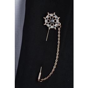 Kravatkolik Yı280 Altın Renk Dümen Motif Yaka İğnesi