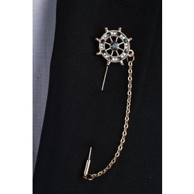Kravatkolik Yı280 Altın Renk Dümen Motif Yaka İğnesi