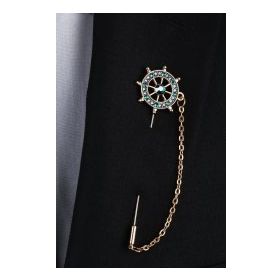 Kravatkolik Yı283 Altın Renk Dümen Motif Yaka İğnesi