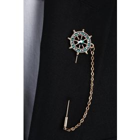 Kravatkolik Yı283 Altın Renk Dümen Motif Yaka İğnesi
