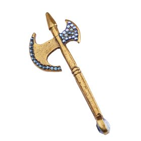 Kravatkolik YI300 Bronz Renk Balta Motif Taşlı Yaka İğnesi
