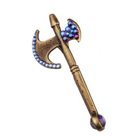 Kravatkolik YI301 Bronz Renk Balta Motif Taşlı Yaka İğnesi