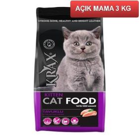 Krax Tavuklu 3 kg Yavru Açık Kedi Maması