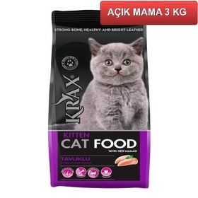Krax Tavuklu 3 kg Yavru Açık Kedi Maması