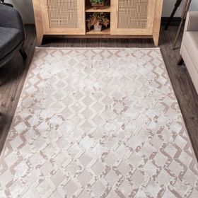 Kreasyon Halı 7558 Modern Elkenz Bej 150x300 cm Yolluk