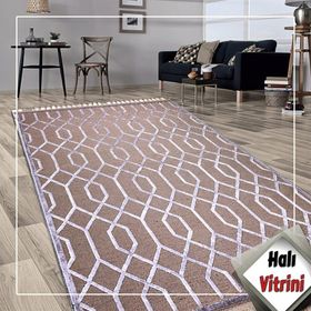 Kreasyon Halı 9237 Çizgili Jutt Vizon 200x290 cm Salon Halı