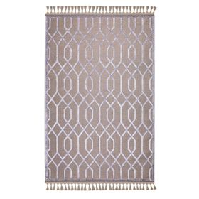 Kreasyon Halı 9237 Çizgili Jutt Vizon 200x290 cm Salon Halı