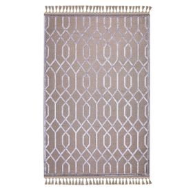 Kreasyon Halı 9237 Çizgili Jutt Vizon 200x290 cm Salon Halı