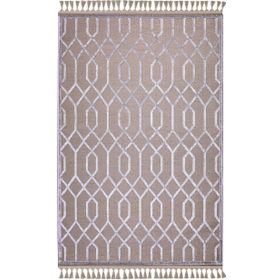 Kreasyon Halı 9237 Çizgili Jutt Vizon 200x290 cm Salon Halı