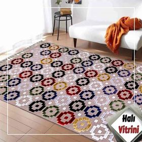 Kreasyon Halı 9238 Çiçek Floral Jutt Vizon 200x290 cm Salon Halı