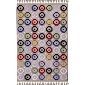 Kreasyon Halı 9238 Çiçek Floral Jutt Vizon 200x290 cm Salon Halı