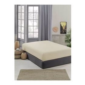 Krem 100x200 cm Tek Kişilik Penye Çarşaf