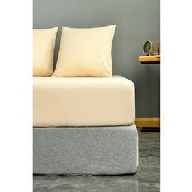 Krem 160x200 cm Çift Kişilik Lastikli Penye Çarşaf