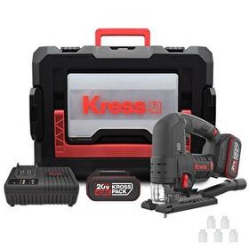 KRESS KUE26 20 Volt 4 Ah Li-İon Çift Akülü Profesyonel Kömürsüz Devir Ayarlı Şarjlı Dekupaj Testere