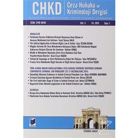 Kriminoloji Dergisi Yıl: 3 Sayı: 1 - Kolektif
