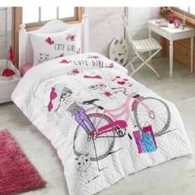Kristakl By Taç Cute Gırls Tek Kişilik Kapitoneli Nevresim Takımı
