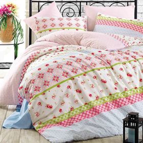 Kristal Bade Pembe Çift Kişilik Pike Takımı