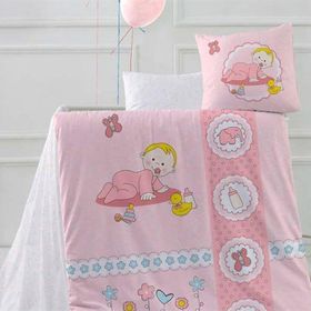 Kristal By Taç Happy Baby Pembe Bebek Nevresim Takımı