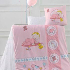 Kristal By Taç Happy Baby Pembe Bebek Nevresim Takımı