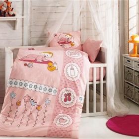 Kristal By Taç Happy Baby Pembe Bebek Nevresim Takımı