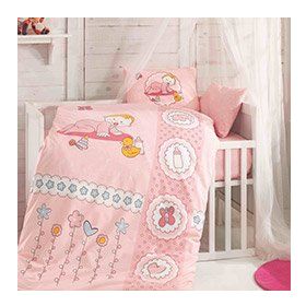 Kristal By Taç Happy Baby Pembe Bebek Nevresim Takımı