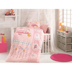 Kristal By Taç Happy Baby Pembe Bebek Nevresim Takımı