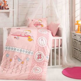 Kristal By Taç Happy Baby Pembe Bebek Nevresim Takımı