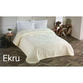 Kristal İspanyol Ekru 220x240 cm Çift Kişilik Battaniye
